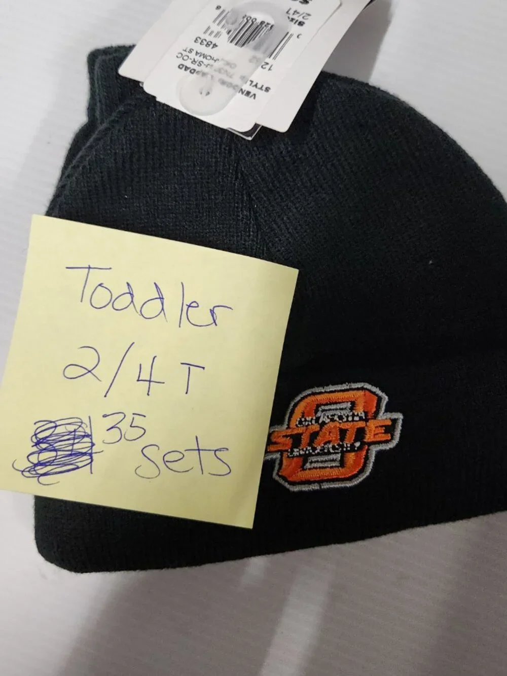 Nike Team Oklahoma State Cowboys Toddler Beanie Mittens 2 Piece Knit 2/4T 145